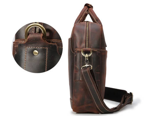 **BARGAIN + LOCAL** Genuine Leather Briefcase Crazy Horse Leather 15.6 " Laptop Briefcase For men