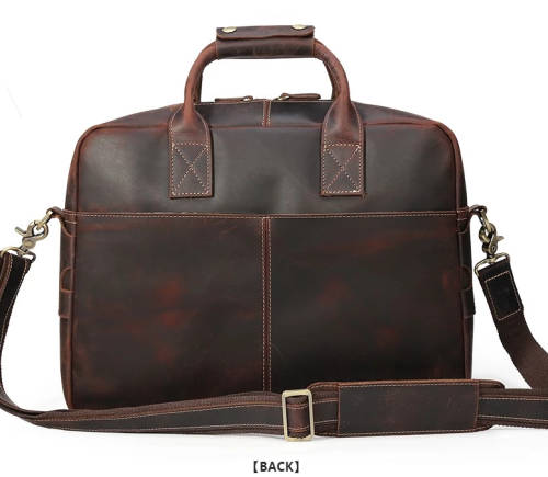 **BARGAIN + LOCAL** Genuine Leather Briefcase Crazy Horse Leather 15.6 " Laptop Briefcase For men