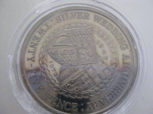1972-25p - Isle Man Silver Wedding Anniversary Coin Cu/Ni
