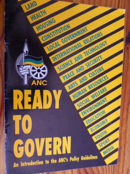 ANC - READY TO GOVERN. 1992 - An introduction to the ANC's Policy Guidelines