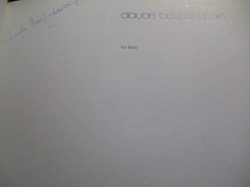 Signed. CLAUDE BOUSCHARAIN. By Bruce Arnott