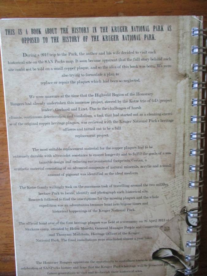 FIELD GUIDE TO THE HISTORICAL SITES OF KRUGER NATIONAL PARK Ron Hopkins