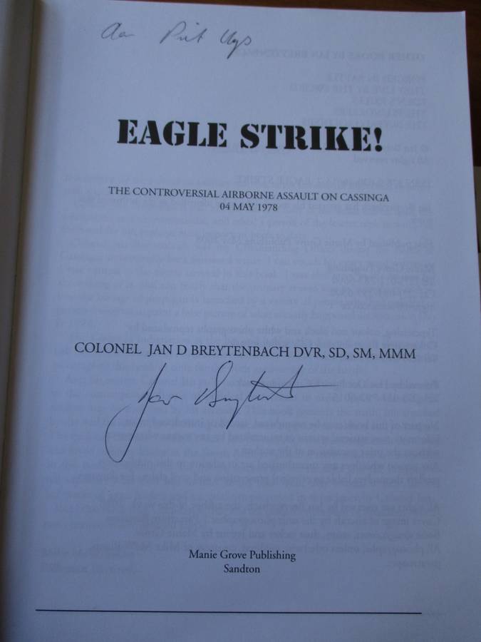 SIGNED. EAGLE STRIKE  Col. Jan Breytenbach
