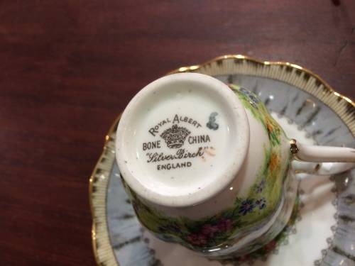 ROYAL ALBERT 'SILVER BIRCH' CUP AND SAUCER.