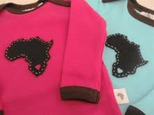 STUNNING Long Sleeved AFRICA Baby Grower - Long Sleeved in PINK / AQUA 0 -12 MTHS AVAILABLE