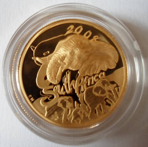Quarter Ounce Pure Gold Limited Edition 2008 Natura Series. The Elephant.24 Carat  . Only 298 Minted