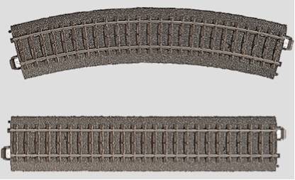 Marklin HO track - 76 pieces of straight and curved C track