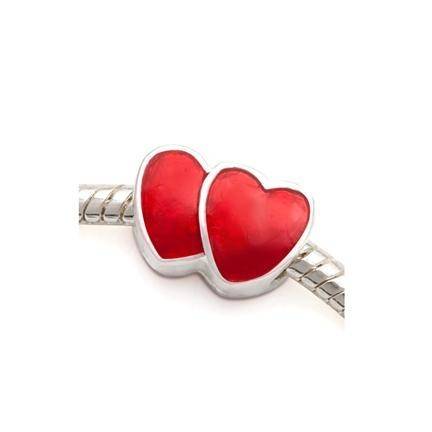 New Charm for Pandora Style/European Bracelet - Two Hearts