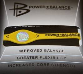 YELLOW POWER BALANCE BRACELET 19cm (med) WITH BLACK LETTERING