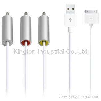 Composite AV USB Cable for iPod iPhone 3G Touch Video R439