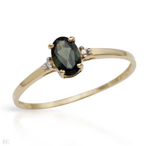 REDUCED!!!! ATTRACTIVE 10K GOLD RING WITH0.50ctw GENIUNE DIAMOND AND CREATED SPINEL SIZE7