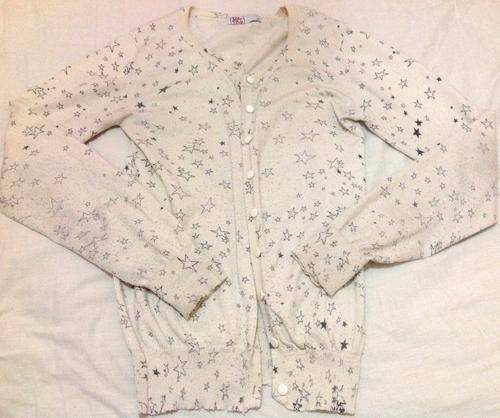 Sale Ladies Cream Cardigan With Stars Size Medium