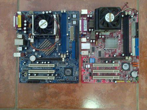 2 X MOTHERBOARDS WITH CPU'S