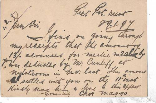 PIETPOTGIETERSRUST 1897 on card to Pretoria - very fine card -