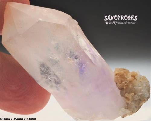Brandberg Quartz Crystal - Amethyst, Calcite, Gobobosep, Namibia