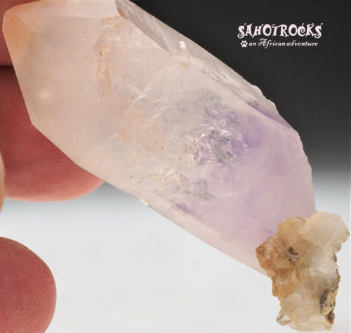 Brandberg Quartz Crystal - Amethyst, Calcite, Gobobosep, Namibia