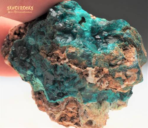 Dioptase, Chrysocholla, Calcite - Katanga Copper Crescent, Congo DRC