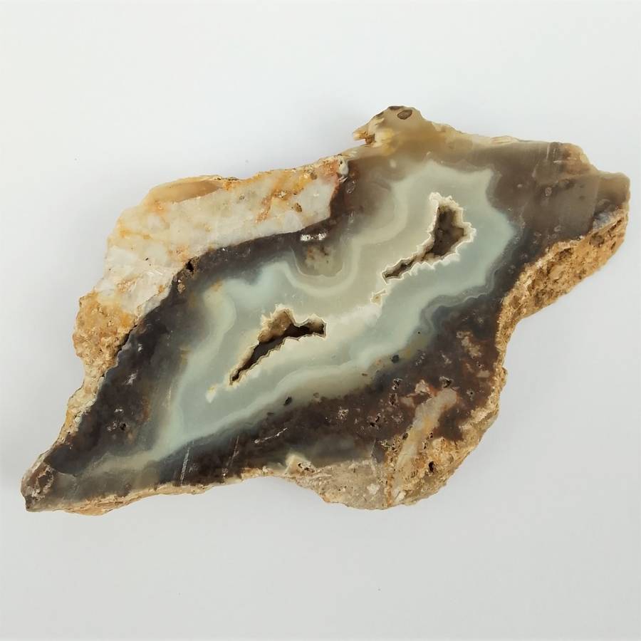 Agate Slice 9x5cm 74g, Masquerade Carnival Mask, Orange River Region, Northern Cape, South Africa