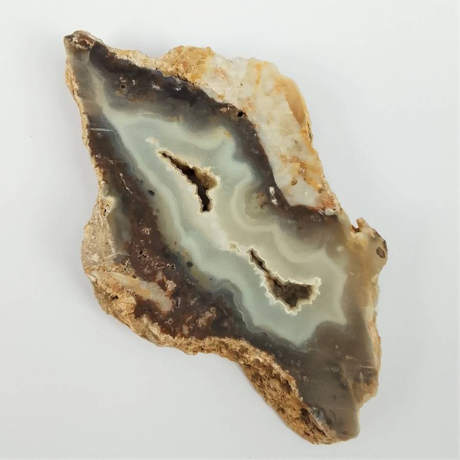Agate Slice 9x5cm 74g, Masquerade Carnival Mask, Orange River Region, Northern Cape, South Africa