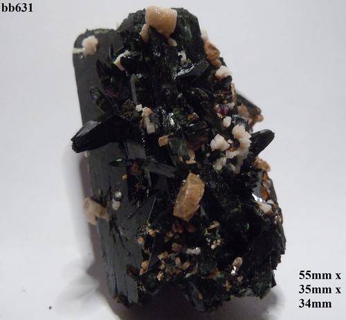 Mulanje mtn zirkon and a-feldspar crystals on aegerine crystal cluster-Malawi-68gram