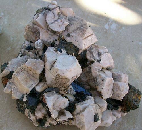 Zomba plateau aegerine crystals on orthoclase crystal cluster-malawi-826g