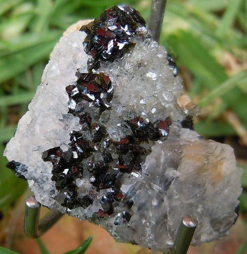 Goboboseb epidote, prehnite, calcite and quartz crystals on matrix-namibia-7g