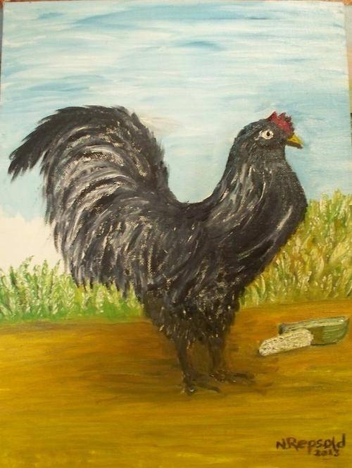 Black Rooster-12/16"- Artist - N.Repsold