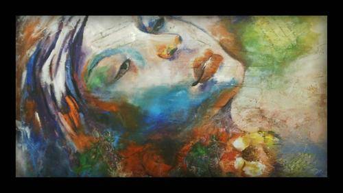 Multicolour Face- by Thea 600x450mm unframed