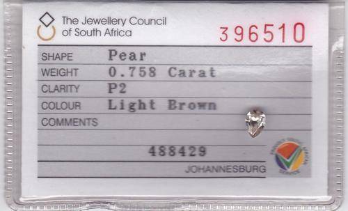 Natural diamond- Pear shaped- .0758 Carat