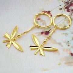 EARRINGS 9k GOLD FILLED DANGLE BUTTERFLIES