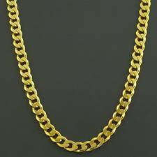 9K GOLD PLATED FANCY ITALIAN FLAT CURB LINK CHAIN