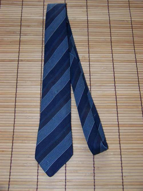TIES LONG BLUE AND BLACK STRIPES