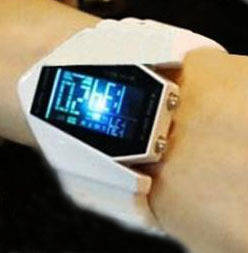 ***WHITE AIRPLANE AVIATOR LED SPORT WRIST WATCH***