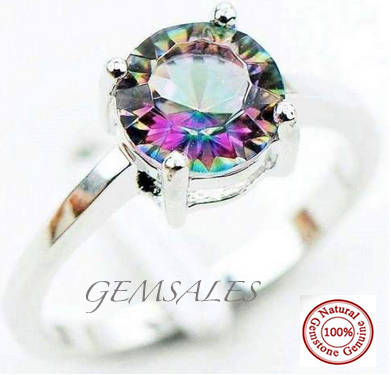 NEW ARRIVAL!!! 2.55CT  MYSTIC TOPAZ 925 SILVER RING ~STAMPED 925~ SIZE 7