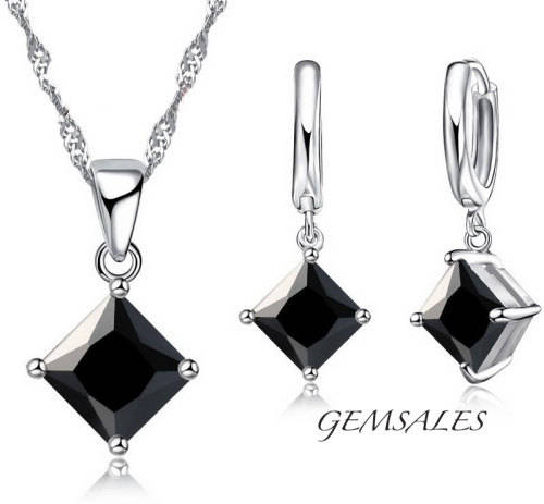 BLACK CUBIC ZIRCONIA SET *NEW ARRIVAL*  ~ STAMPED 925 ~