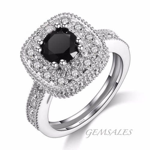 #NEW ARRIVAL# SPECTACULAR!!!  BLACK CZ & SIMULATED DIAMOND RING   ~ SIZE 8 ~