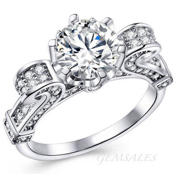 BRILLIANT CUT 2.04 Ct SIMULATED DIAMOND WITH ACCENTS *S925* SIZE 6 1/2