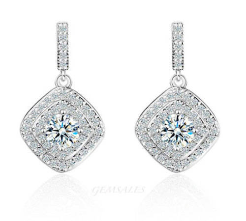1.43ct SIM DIAMOND CZ EARRINGS *ELEGANT & STYLISH*   *S925*