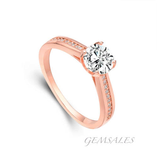 0.84ct CZ  *ROSE GOLD PLATED*   *18KGP*   SIZE 6.75 - N 1/2  - 54mm