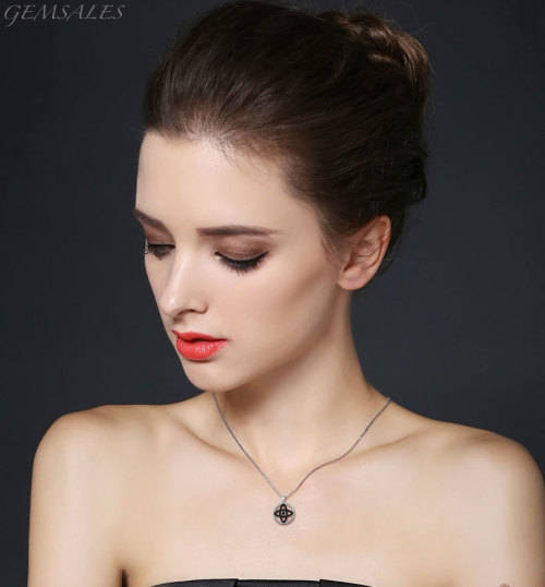 MYSTICAL CELTIC CZ PENDANT NECKLACE  *CHAIN 42cm + EXTENSION 3cm* S925