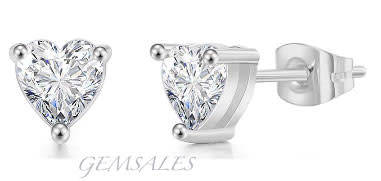 4.0ct Brilliant Cut CZ Heart Stud Earrings   *Elegant Style*