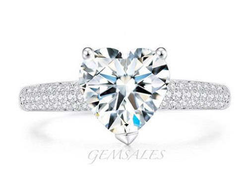 3.0ct Sim Diamond CZ Heart Micro Inlay *18KGP*   SIZE   8
