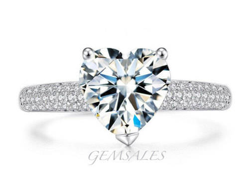 3.0ct Sim Diamond CZ Heart Micro Inlay *18KGP*   SIZE   8