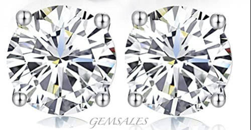 2.0ct Brilliant Cut CZ STUD EARRINGS *RADIANT*   18KGP
