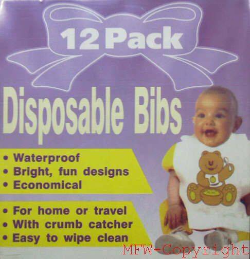PACK OF 12 DISPOSABLE BIBS