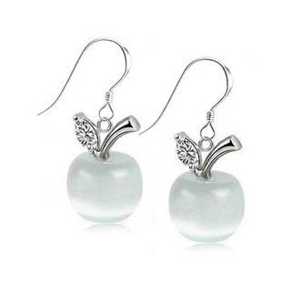 CAT'S EYE DANGLING EARRINGS, AUSTRIAN CRYSTAL