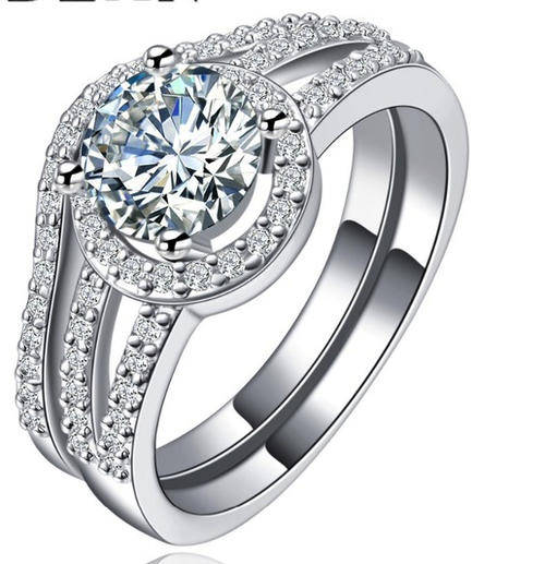 Stunning Simulated Diamond Ring with Accents Engagement Ring - Size 6 //16.3mm