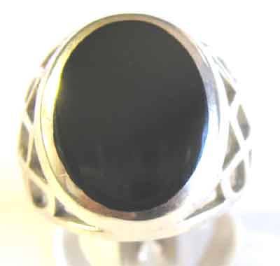 Stylish Sterling Silver and  Black Onyx Ring.