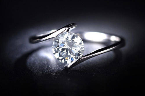 Silver Ring, Platinum Plated, Luxury Austria Crystal - AVAILABLE IN ONE SIZE ONLY
