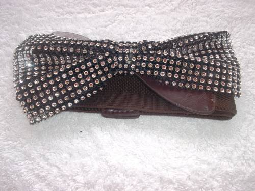Women's Elegant Bejeweled Buckle Elastic Stretch Waist Belt